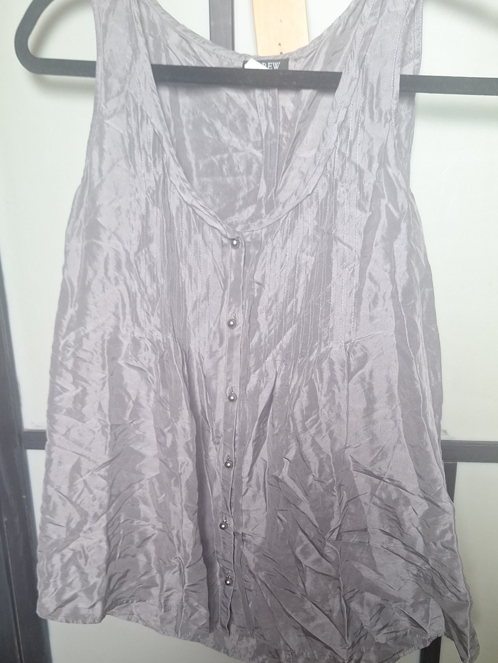 J. Crew Silver-Gray Sleeveless Button-Front Camisole